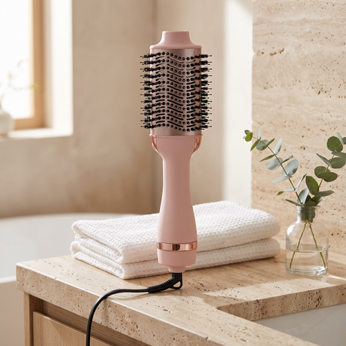 Blowout hot air brush in blush pink
