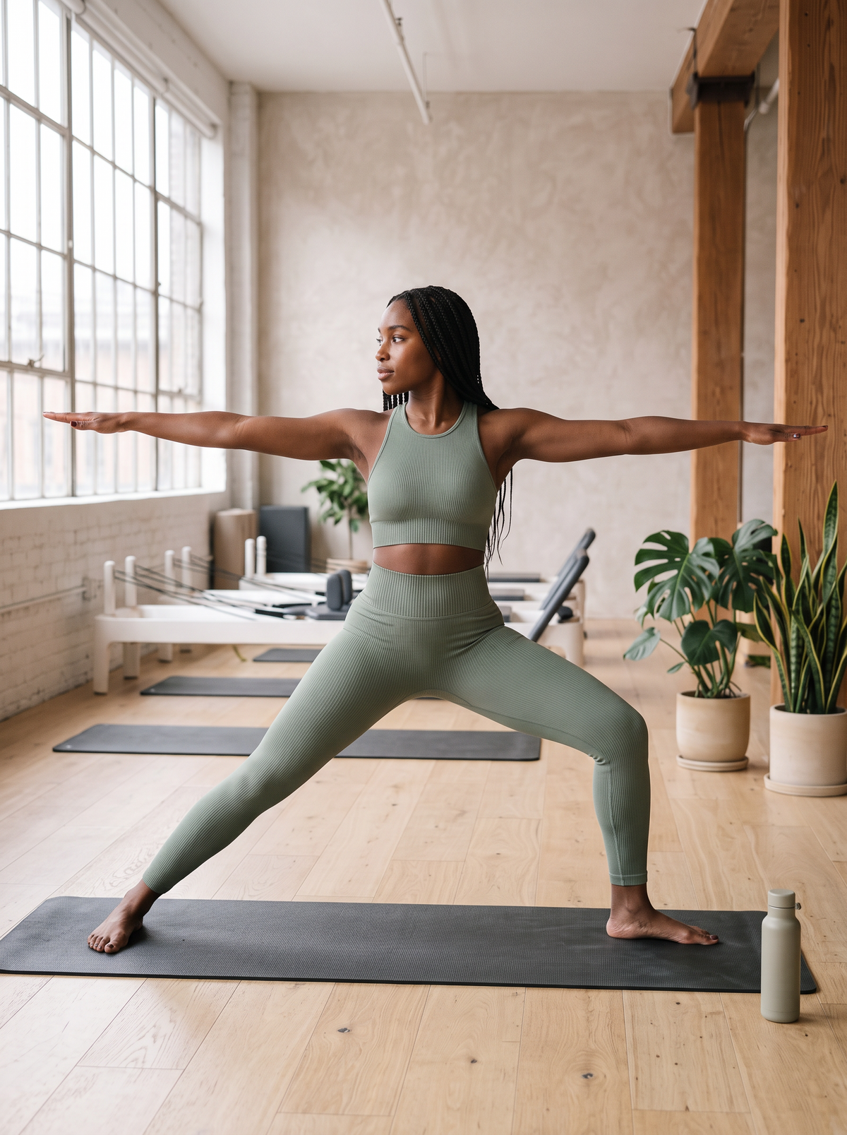 Seamless gym set during yoga
